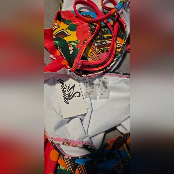 SPORLIKE High Waisted Ruffle Bikini #544 - Picture 4 of 10